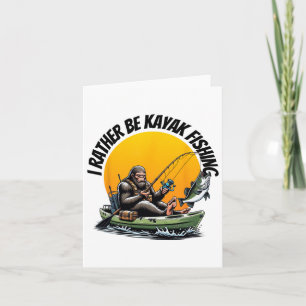 Funny Inshore Waters Paddling Bigfoot Kayak Fishin Card