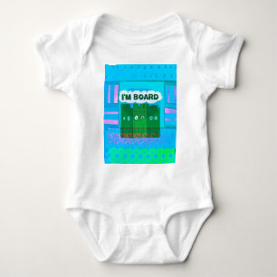 Funny Inspirational Graphic I Am bored Text Art Baby Bodysuit