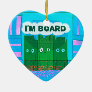 Funny Inspirational Graphic I Am bored Text Art Ceramic Tree Decoration