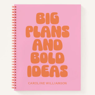 Funny Inspirational Ideas Quote Personalised Pink  Notebook