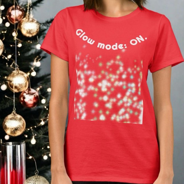 Funny inspirational monogram holiday glitter glow. T-Shirt (Creator Uploaded)