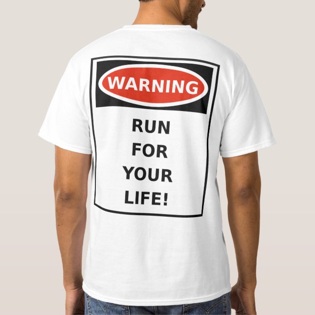 Funny inspirational running or race shirt (Back)