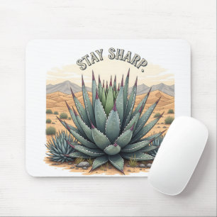 Funny Inspirational Stay Sharp Succulent Office  Mouse Pad