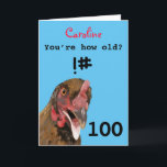 Funny insulting joke chicken 100th birthday card<br><div class="desc">🌶️ Put a smile on a face with this funny insulting age joke chicken 100th birthday card! - Simply click to personalise this design 🔥 My promises - This design has unique hand drawn elements (drawn my me!) - It is designed with you in mind 🙏 Thank you for supporting...</div>