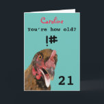 Funny insulting joke chicken 21st birthday card<br><div class="desc">Put a smile on a face with this funny insulting age joke chicken 21st birthday card! - Simply click to personalise this design 🔥 My promises - This design has unique hand drawn elements (drawn my me!) - It is designed with you in mind 🙏 Thank you for supporting my...</div>