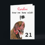 Funny insulting joke chicken 21st birthday card<br><div class="desc">🌶️ Put a smile on a face with this funny insulting age joke chicken 21st birthday card! - Simply click to personalise this design 🔥 My promises - This design has unique hand drawn elements (drawn my me!) - It is designed with you in mind 🙏 Thank you for supporting...</div>