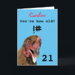 Funny insulting joke chicken 21st birthday card<br><div class="desc">🌶️ Put a smile on a face with this funny insulting age joke chicken 21st birthday card! - Simply click to personalise this design 🔥 My promises - This design has unique hand drawn elements (drawn my me!) - It is designed with you in mind 🙏 Thank you for supporting...</div>