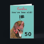Funny insulting joke chicken 50th birthday card<br><div class="desc">🌶️ Put a smile on a face with this funny insulting age joke chicken 50th birthday card! - Simply click to personalise this design 🔥 My promises - This design has unique hand drawn elements (drawn my me!) - It is designed with you in mind 🙏 Thank you for supporting...</div>