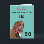 Funny insulting joke chicken 50th birthday card<br><div class="desc">🌶️ Put a smile on a face with this funny insulting age joke chicken 50th birthday card! - Simply click to personalise this design 🔥 My promises - This design has unique hand drawn elements (drawn my me!) - It is designed with you in mind 🙏 Thank you for supporting...</div>