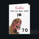 Funny insulting joke chicken 70th birthday card<br><div class="desc">🌶️ Put a smile on a face with this funny insulting age joke chicken 70th birthday card! - Simply click to personalise this design 🔥 My promises - This design has unique hand drawn elements (drawn my me!) - It is designed with you in mind 🙏 Thank you for supporting...</div>