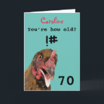 Funny insulting joke chicken 70th birthday card<br><div class="desc">🌶️ Put a smile on a face with this funny insulting age joke chicken 70th birthday card! - Simply click to personalise this design 🔥 My promises - This design has unique hand drawn elements (drawn my me!) - It is designed with you in mind 🙏 Thank you for supporting...</div>