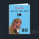 Funny insulting joke chicken 80th birthday card<br><div class="desc">🌶️ Put a smile on a face with this funny insulting age joke chicken 80th birthday card! - Simply click to personalise this design 🔥 My promises - This design has unique hand drawn elements (drawn my me!) - It is designed with you in mind 🙏 Thank you for supporting...</div>