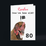 Funny insulting joke chicken 80th birthday card<br><div class="desc">🌶️ Put a smile on a face with this funny insulting age joke chicken 80th birthday card! - Simply click to personalise this design 🔥 My promises - This design has unique hand drawn elements (drawn my me!) - It is designed with you in mind 🙏 Thank you for supporting...</div>