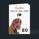 Funny insulting joke chicken 80th birthday card<br><div class="desc">🌶️ Put a smile on a face with this funny insulting age joke chicken 80th birthday card! - Simply click to personalise this design 🔥 My promises - This design has unique hand drawn elements (drawn my me!) - It is designed with you in mind 🙏 Thank you for supporting...</div>