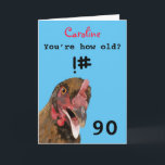Funny insulting joke chicken 90th birthday card<br><div class="desc">🌶️ Put a smile on a face with this funny insulting age joke chicken 90th birthday card! - Simply click to personalise this design 🔥 My promises - This design has unique hand drawn elements (drawn my me!) - It is designed with you in mind 🙏 Thank you for supporting...</div>