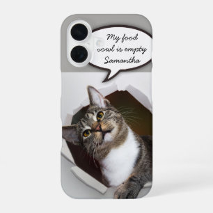 Funny Interrupting Cat Personalised Message iPhone 16 Case