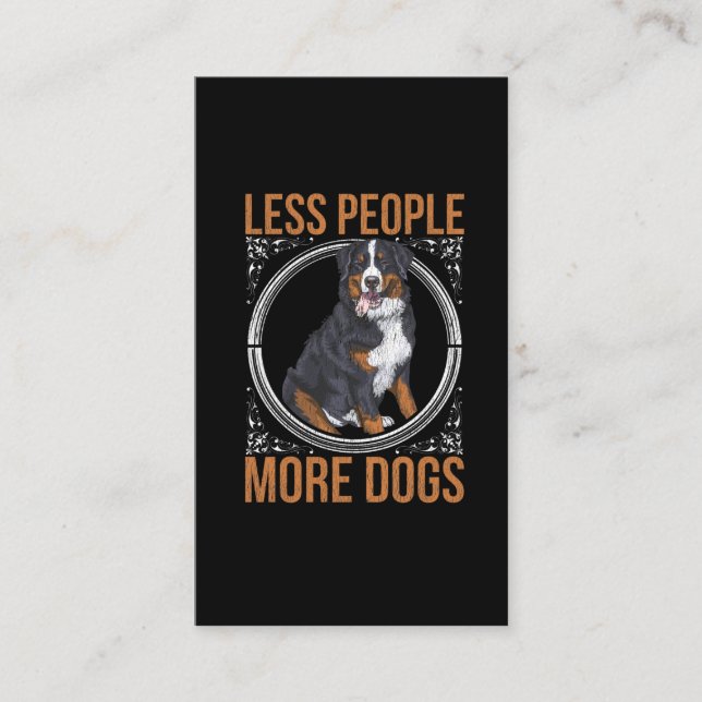 Funny Introvert Bernese Mountain Dog Animal Lover Business Card (Front)