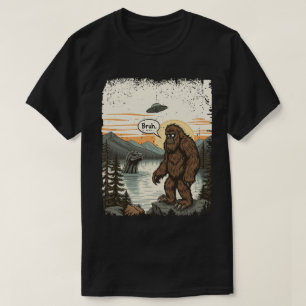 Funny Introvert Bigfoot Sasquatch Loch Ness Retro T-Shirt