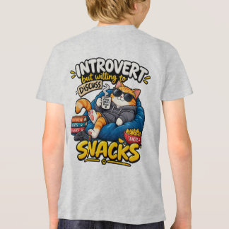 Funny Introvert Cat Kids T-Shirt Tri-Blend Shirt