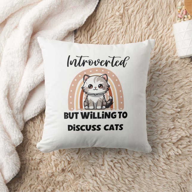 Funny Introvert Cat Lover Quote Cushion (Blanket)