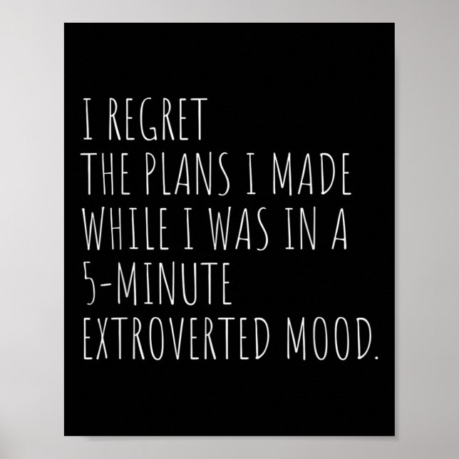 Funny Introvert Plans Quote Introvert Graphic Sarc Poster (Front)