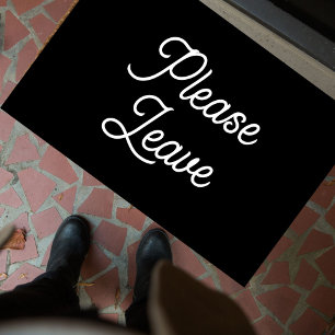 Funny Introvert "Please Leave" Quote Simple Doormat
