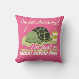 Funny Introvert Quote I’m Just on Energy Saving  Cushion