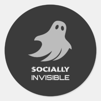 Funny Introvert Spooky Ghost Classic Round Sticker