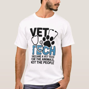 Funny Introvert Vet Tech For The Animals Quote T-Shirt