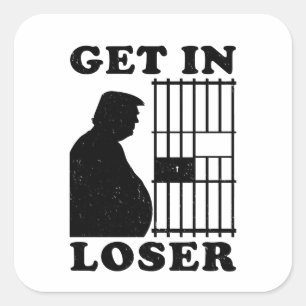 Funny Invitation Loser Trump for Prison Flat Card Square Sticker