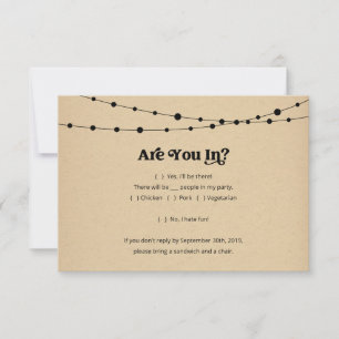 Funny Invitation Reply Card Insert - Rustic Kraft