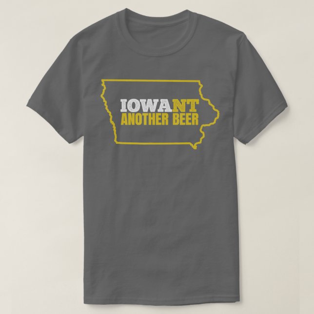 Funny Iowa Beer ShirtDistressed Iowa State Map T S T-Shirt (Design Front)