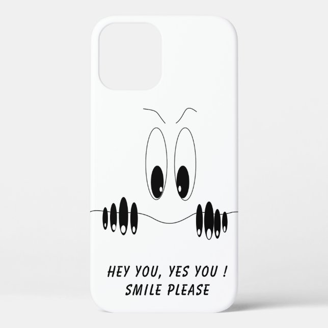 Funny iPhone Case with Curiosity Eyes - Smile (Back)
