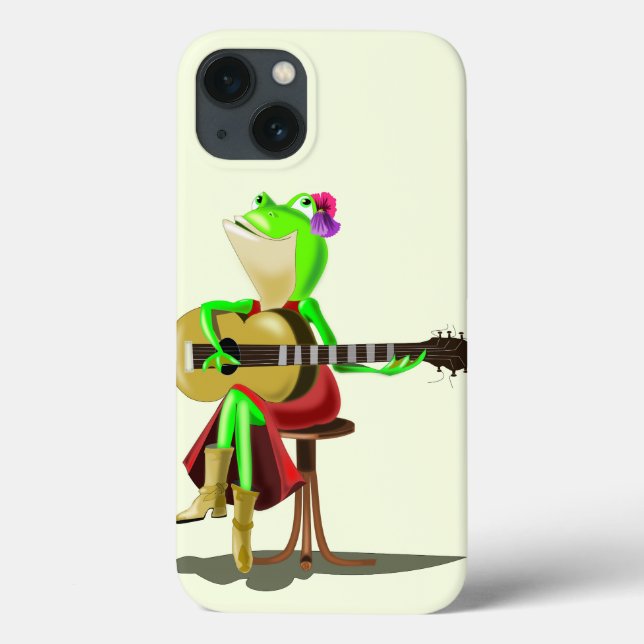 Funny iPhone Case with Frog Playing Guitar (Back)