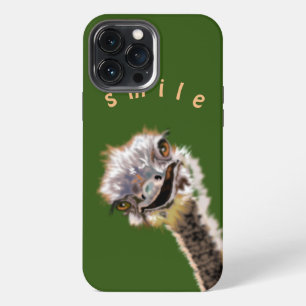 Funny iPhone Case with Happy Ostrich - Smile