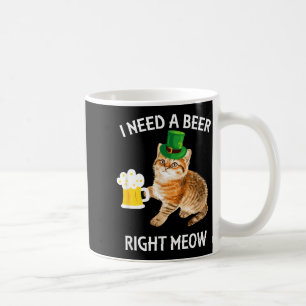 Funny Irish Beer Cat St Patricks Day Drinking With Coffee Mug