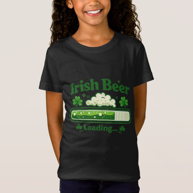 Funny Irish Beer Loading Progress Bar St. Patrick' T-Shirt (Front)