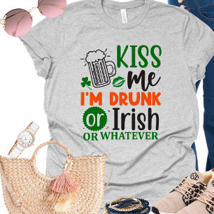 Funny Irish Drinking Kiss Me St Patricks Day T-Shirt