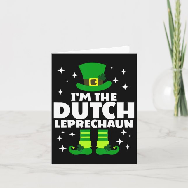 Funny Irish Dutch Leprechaun Happy St Patricks Day Card (Front)