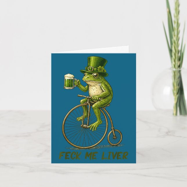 Funny irish frog feck liver st patrick’s dayFunny  Card (Front)