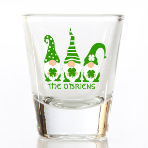 Funny Irish Green Gnomes Shot Glass