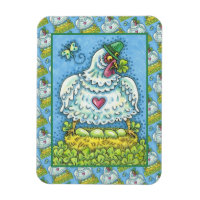 FUNNY IRISH HEN, GREEN EGGS AND SHAMROCKS CUTE