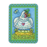 FUNNY IRISH HEN, GREEN EGGS AND SHAMROCKS CUTE