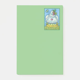 FUNNY IRISH HEN, GREEN EGGS AND SHAMROCKS CUTE POST-IT NOTES