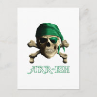 Funny Irish Jolly Roger Pirate Skull ARR-ISH