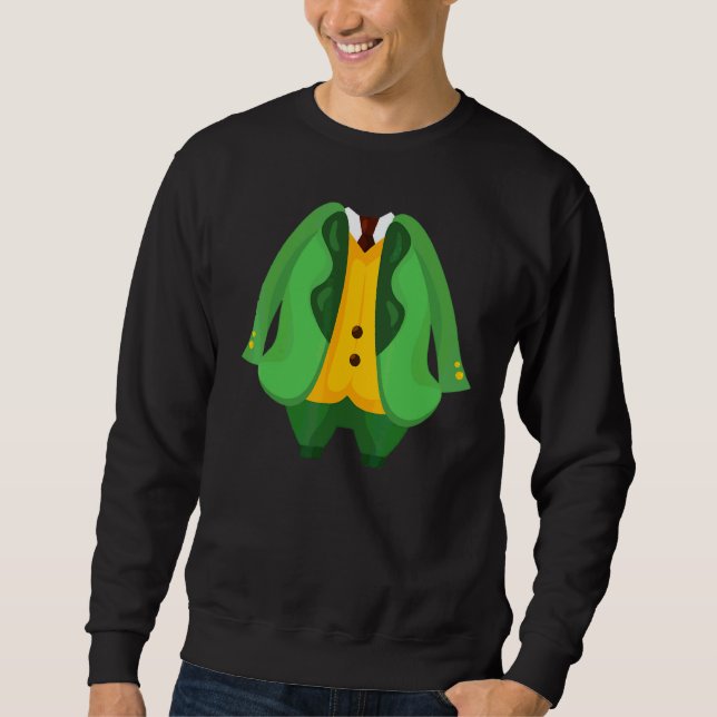 Funny Irish Leprechaun Costume Suit Tuxedo St Patr Sweatshirt (Front)