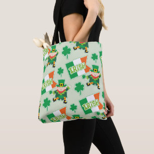 Funny Irish Leprechaun Pattern Tote Bag