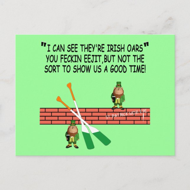 Funny Irish leprechauns Postcard (Front)