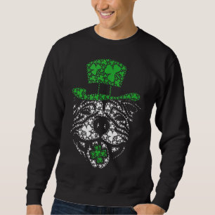 Funny Irish Pitbull Shamrocks Green Hat St Patrick Sweatshirt
