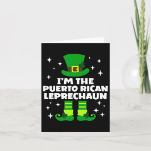 Funny Irish Puerto Rican Leprechaun St Patricks Da Card